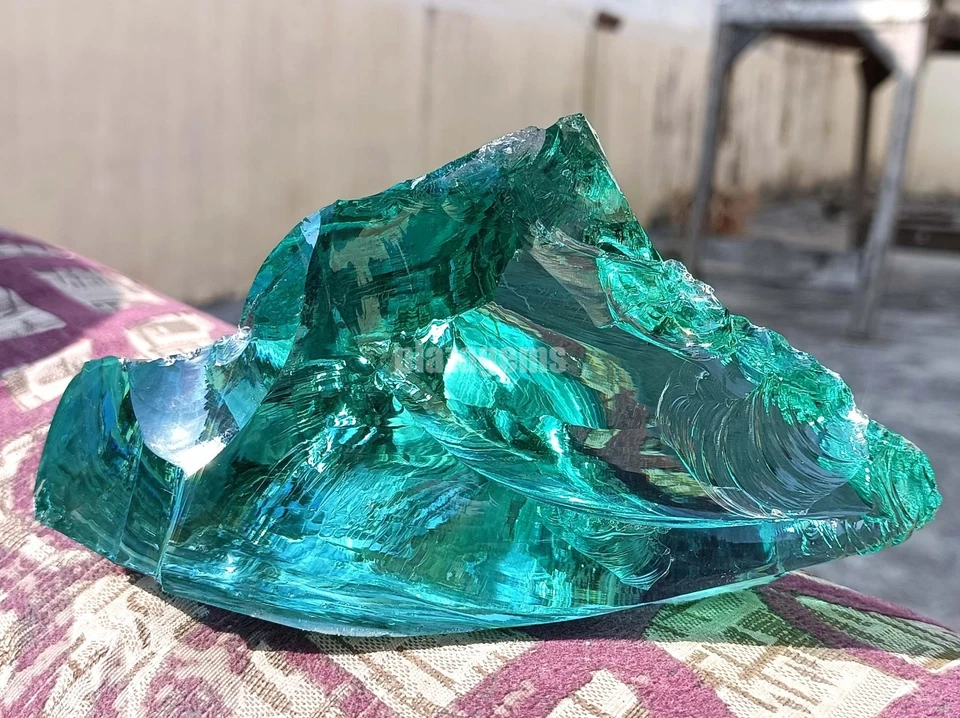 Enorme piedra preciosa azul cielo sin cortar aguamarina natural de 1000 quilates EGL 149x82 mm 5AOF Foto 4 de 4