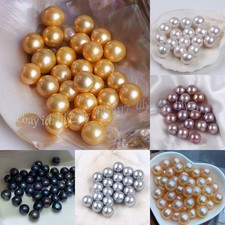 1 Pc No Hole Undrilled Genuine Natural Round Freshwater Pearl Loose Beads DIY