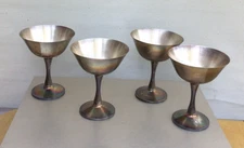 Set of 4 SALEM PORTUGAL SILVERPLATE CHAMPAGNE / SHERBET GOBLETS Vintage 70s