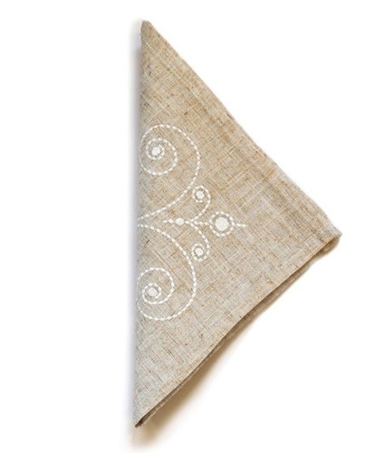 Set of 6: Lenox “French Perle” NAPKINS Embroidery Natural Linen-blend NEW! - Picture 2 of 12