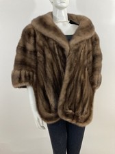 Sz XL/2XL - Beautiful & Soft Classic Brown OVERSIZED Mink Fur Stole Wrap Shawl