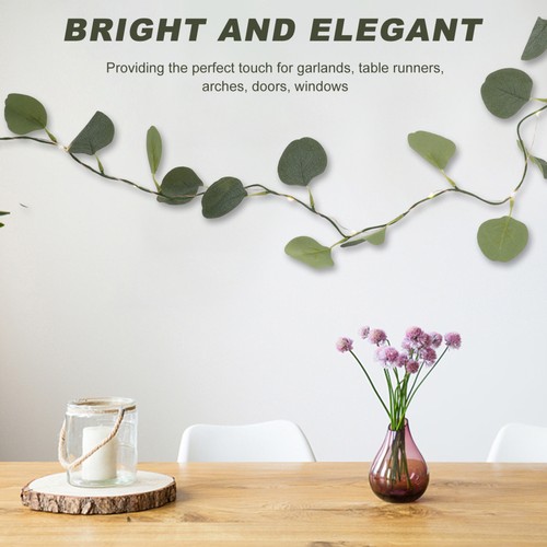 Lampe Feuille D'Eucalyptus Guirlande Verdure Artificielle Lumières Féériques - Imagen 8 de 12