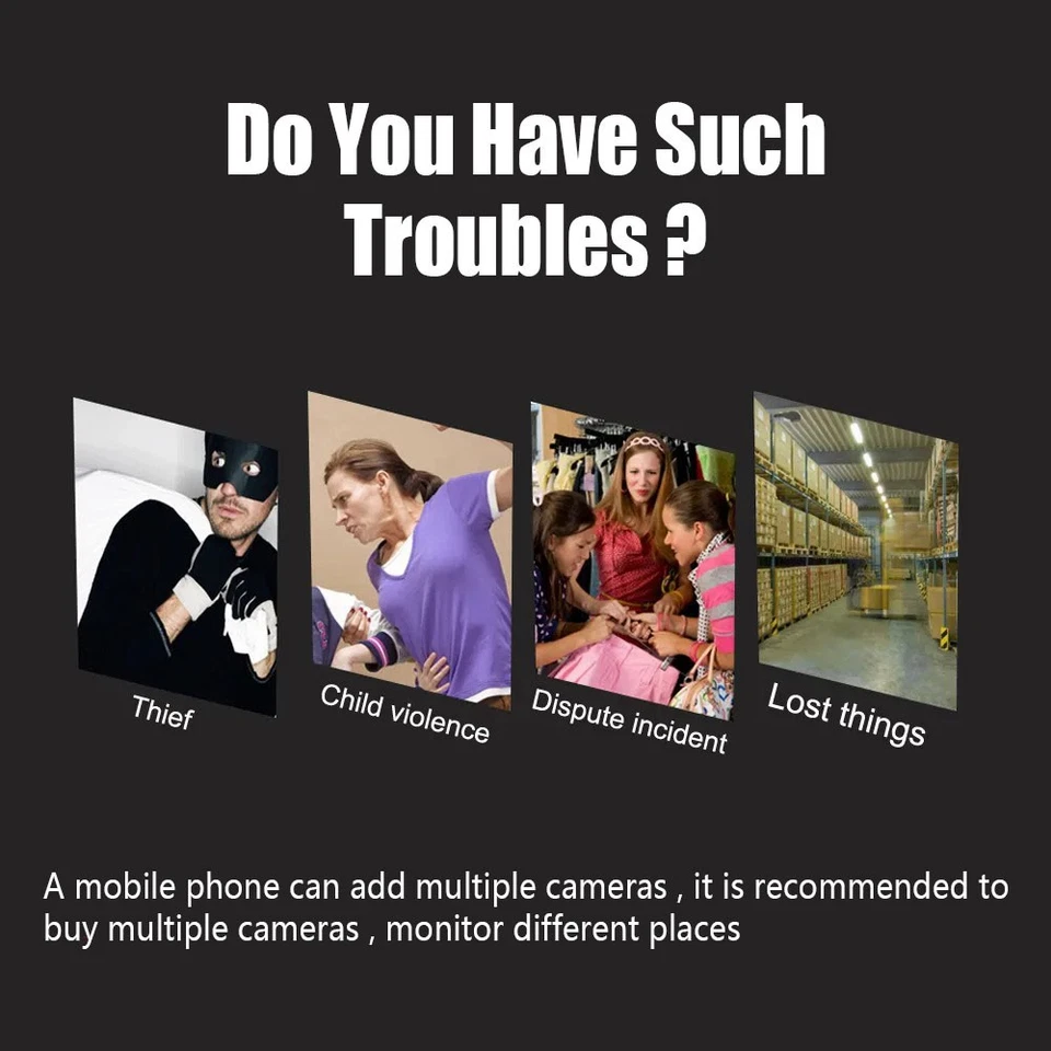 Nachtsicht Überwachungskamera HD 1080P Mini Wifi IP Camera Wlan CCTV Kamera - Bild 2 von 4