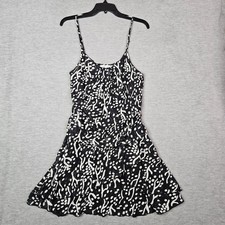 Diane von Furstenberg for Target Black White Mesh Ruffle Mini Dress Size Large