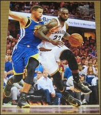 2016 LeBron James Stephen Curry Full Page SI Photo Cleveland Cavaliers NBA Steph