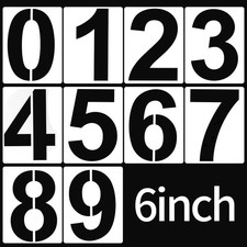 6 Inch Large Plastic Number Stencils Set - Address, Mailbox, Parking Lot, Hou...