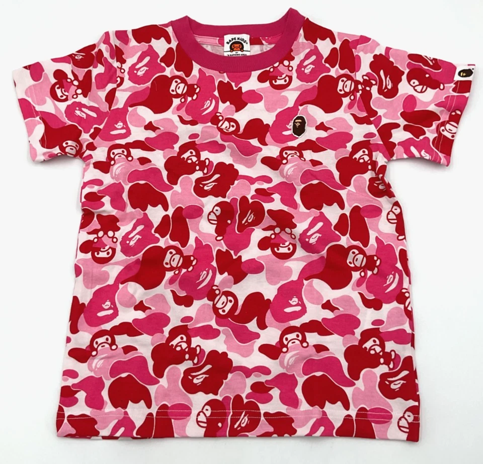 Bape A Bathing Ape ABC Camuflaje Bebé Milo Niño Talla 130 Rosa Juego de 3 Piezas Nuevo con Etiquetas Foto 3 de 4