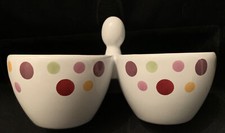 Piatto condimento tre ciotole "punti" Pampered Chef aggiunte semplici #2078 Ritirato