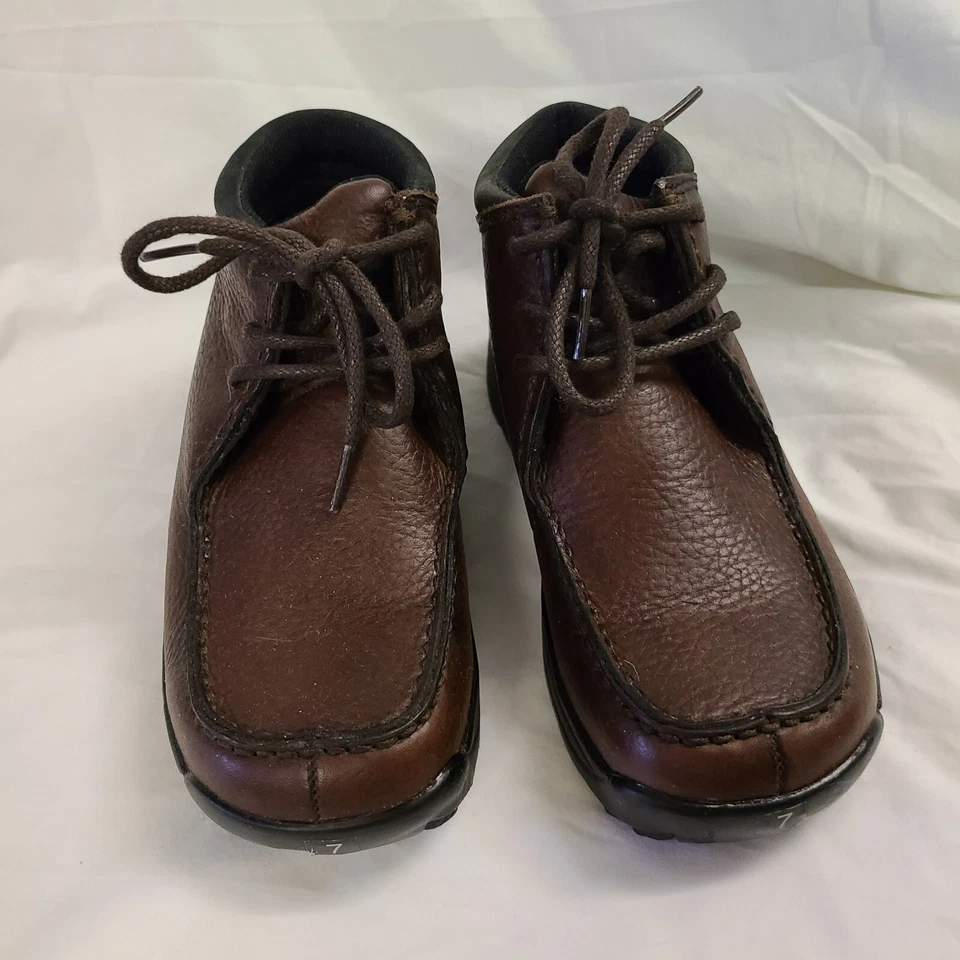 Botas al tobillo con cordones Roper raras nuevas sin etiquetas para mujer talla 7 cuero marrón con suelas de goma Foto 2 de 4