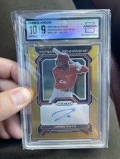 JAMES WOOD 2023 PANINI PRIZM POTENTIAL PENMANSHIP GOLD RC AUTO 04/10