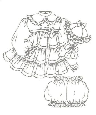 Sewing pattern baby re born  2 diffrent sizes 15-16'' & 18-19'' dress hat bloomer