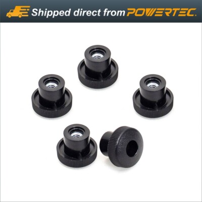 POWERTEC Woodworking Round Thread Thru Knob 1/4''-20 5PK (QNB3004)