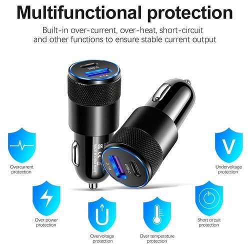 Quick Charge USB Car Charger with Type C PD for iphone and More ☆| нε - Zdjęcie 5 z 8
