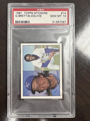 1981 Topps Stickers - GEORGE BRETT - Card #14 - ROYALS PSA 10 Pop 29 | eBay