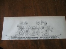 1898 Vignette Art Print - Nude BABY BABIES Playing w TELESCOPE Astronomy SKY See