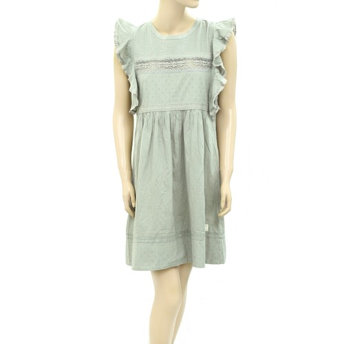 Odd Molly Anthropologie Swiss Dot Lace Mini Dress Ruffle Cotton S-1  256574