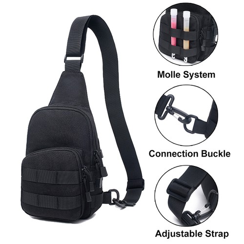 1000D Tactical Shoulder Bag Military Men's Chest Bag Outdoor Pack for Hunting - Picture 15 of 26