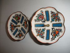Vintage Pair of  Enamel Handmade in Austria Candle Holders  Prickets