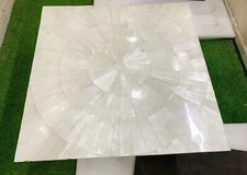 24" Selenite Stones Coffee Table Top  / Selenite table Top Home Patio Decor