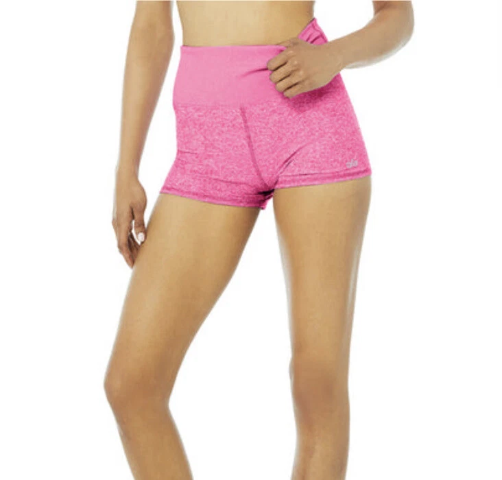 Alo Yoga Womens Alosoft Aura Shorts, Neon Pink Heather, Hot Pink