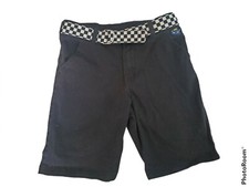 Children's black Bermuda Short With checkers style Belt Sz 8