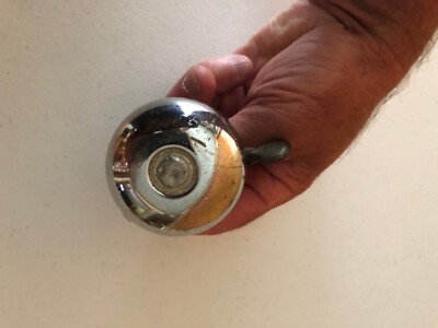 BICYCLE BELL BBC VINTAGE WORKS NICE PATINA STAMPED BBC WORKS NICE RING TONE