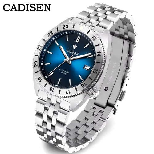 CADISEN Automatic Mens Watch Sapphire Dial Waterproof Watches Stainless Steel - Picture 6 of 7