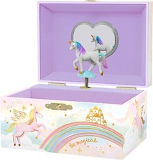 Giggle Honey Musical Unicorn Jewelry Box for Girls - Kids Violet