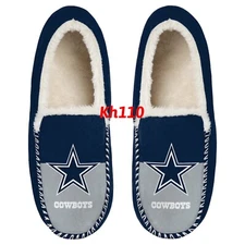 NFL Dallas Cowboys Men's Colorblock Moccasin Slippers