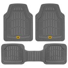 CAT® 3pc Gray Car Rubber Floor Mats for All Weather Protection Custom Fit