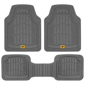 CAT® 3pc Gray Car Rubber Floor Mats for All Weather Protection Custom Fit
