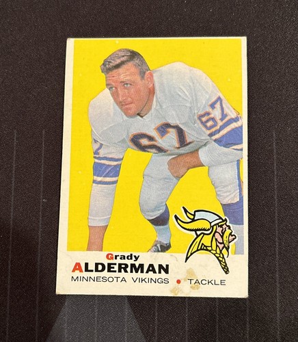 1969 Topps Football #239 Grady Alderman low grade Minnesota Vikings