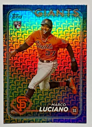 2024 Topps Series 1 Baseball #232 MARCO LUCIANO RC Holliday Parallel GIANTS