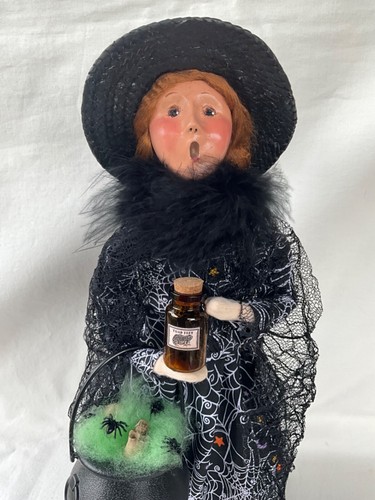 Byers Choice Halloween Witch Black Cauldron w/ Skulls & Spiders ~ Jar Toad Feet - Bild 3 von 13