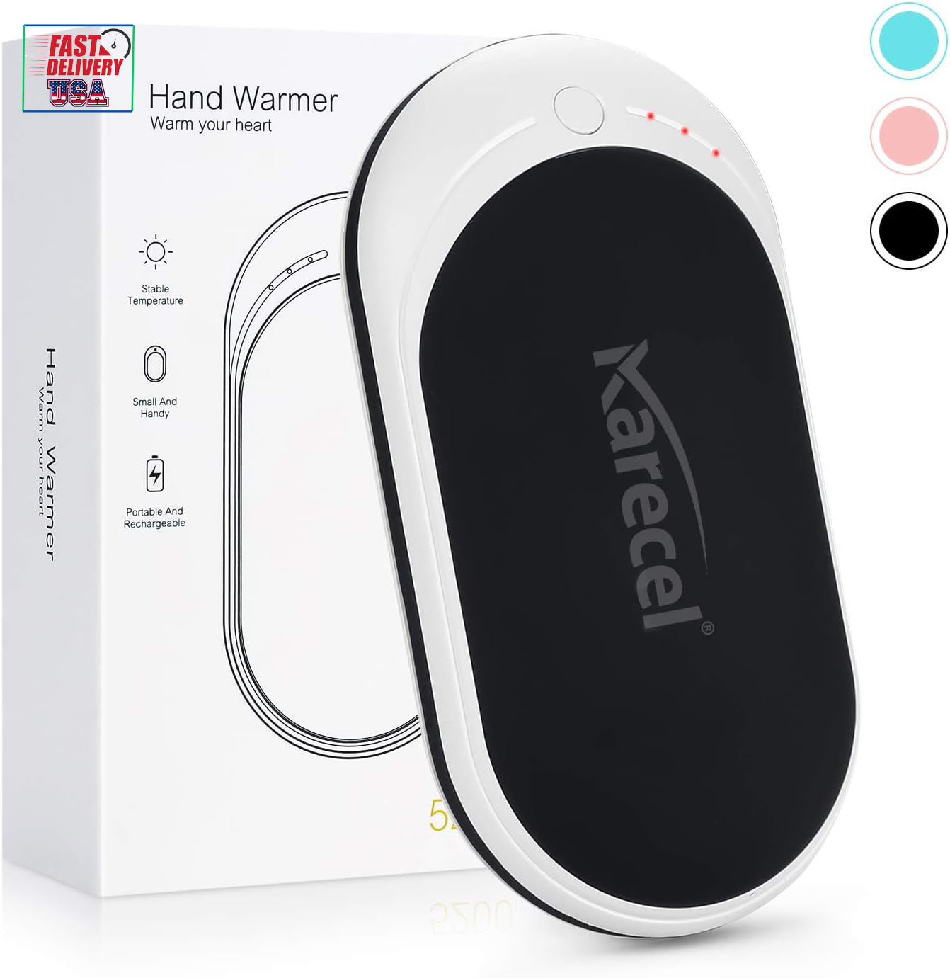 Rechargeable 5200mAh USB Hand Warmer & Power Bank Portable Heater