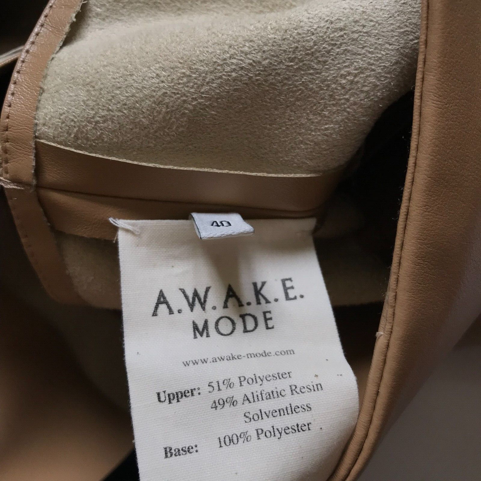 A.W.A.K.E Mode Multi Strap Midi Skirt Womens 40 Tan Faux Vegan Leather Awake image 6