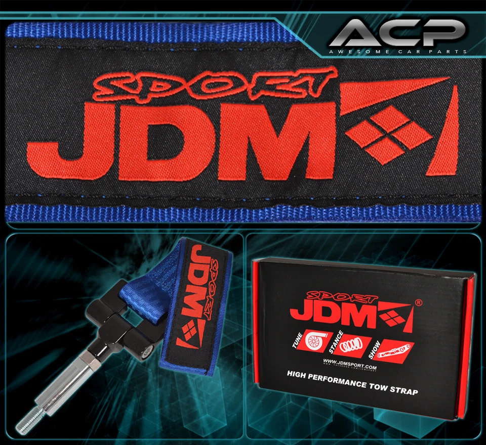 Adaptador de correa de gancho de remolque con tornillo Jdm Sport 4000 lb para Genesis Coupe 09-13 - azul Foto 3 de 3