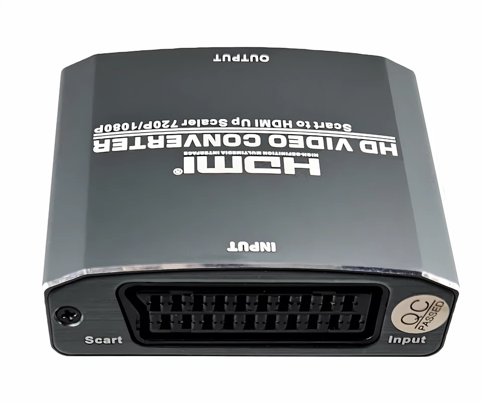 DINIC SCART-HDMI Adapter Video und Audio analog auf HDMI bis 1080p@60Hz, schwarz - Bild 2 von 4