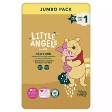 ASDA Little Angels Newborn Baby Nappies Size 1, 2-5 kg Jumbo Pack - 70 Nappies
