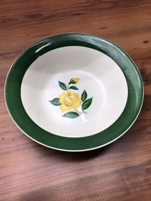 National Brotherhood Operative Potters Prim Rose China Bowl Yellow Rose 55 35