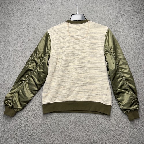 Rocawear Sweatshirt Mens Large Gray Green Crewneck Pullover Zip Pocket Blak MA-1 - Picture 9 of 12
