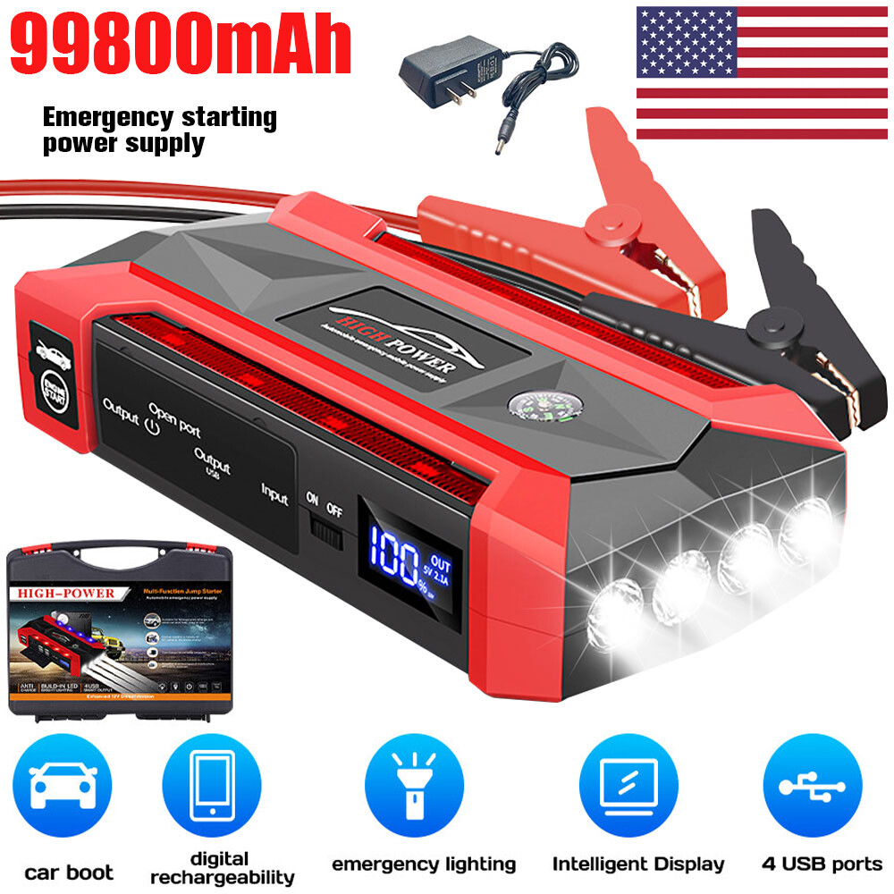 99800mAh Car Jump Starter Booster Box Battery Charger Pack Portable Power Bank