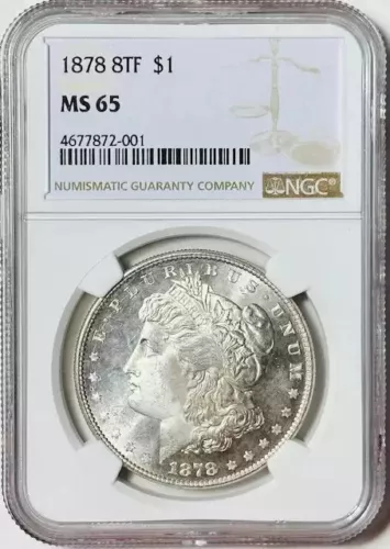 1878 P Morgan Silver Dollar NGC MS-65 8TF Premium Quality!