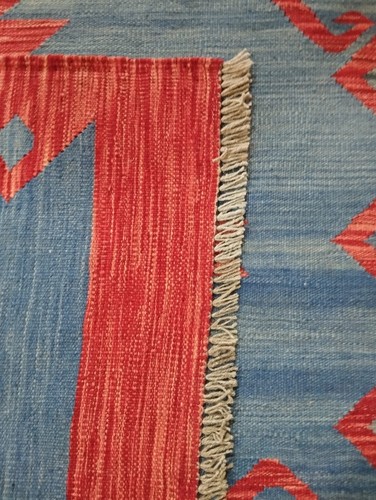 Modern Handmade Afghan/Turkish Kilim Rug, Aztec Wool Area Rug, Size 210x149 CM - Picture 5 of 6