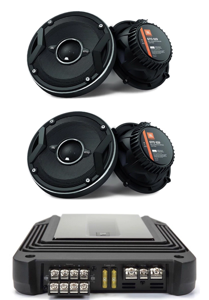 4X JBL GTO629 6.5 COAXIAL SPEAKERS JBL STAGE 4CHANNEL FULL RANGE AMPLIFIER