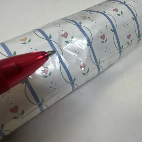 Vintage Regal Liner Con-Tact Marke blau Streifen Herz Blume 3 Yds 108”X 18” 1980-90 - Bild 8 von 8