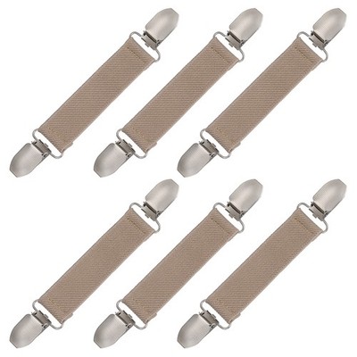 Waist Cinch Clip 6 Pcs Pant Waist Tightener Belt Plastic Inside Brown