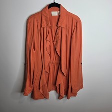 Chico's Utility Jacket Women Size 2 12 Draped Open Front