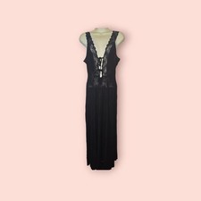 WeWoreWhat Sleeveless V-Neck Lace Maxi Dress Sheer Overlay Boho Elegant Gothic S