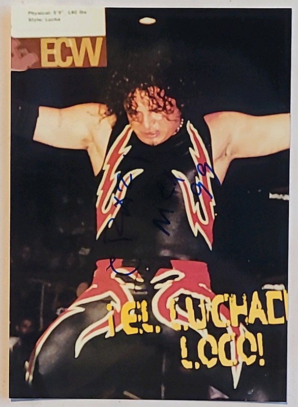 SUPER CRAZY signed 5 X 7  photo WCW WWE AAA Lucha Libre professional wrestling